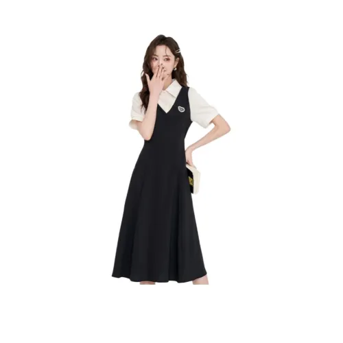 MENGXIAOQI Короткое платье с короткими рукавами женское