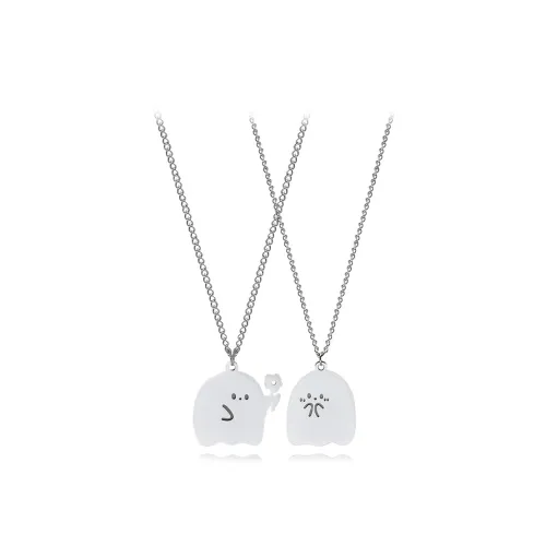 MUYAN Титановое стальное ожерелье с дизайном "Призрак" и цветочным узором унисекс