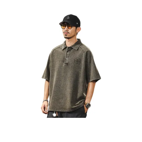 JIELEINUO Khaki Мужская рубашка поло