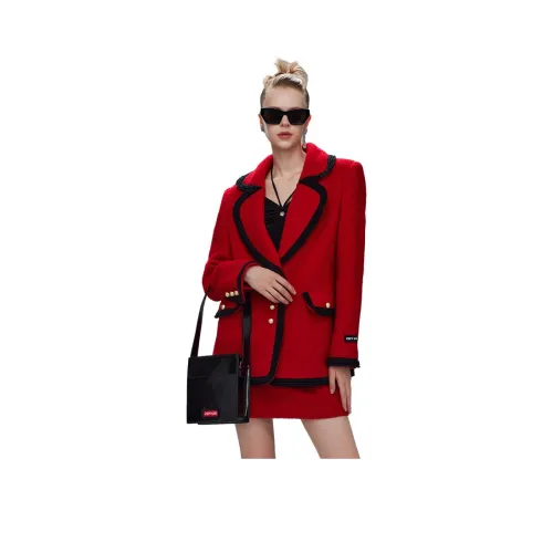 ZZFY STUDIO Куртки Пальто Женские Бордовый