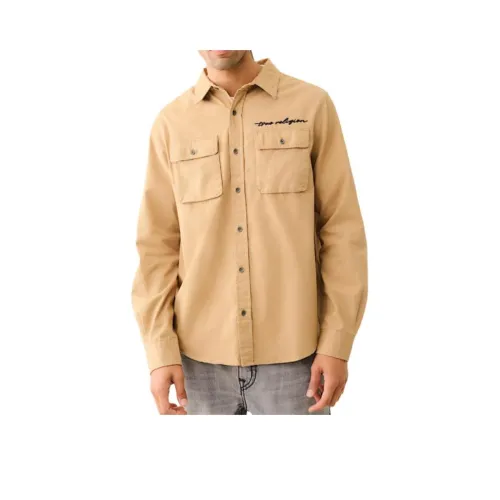 TRUE RELIGION Рубашка Мужская Бежевая
