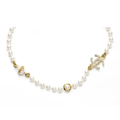 CHANEL 23k Металлические ожерелья Женские Белые