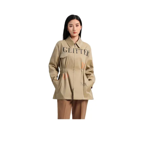Blood Glitter Тренчкот Женские Хаки