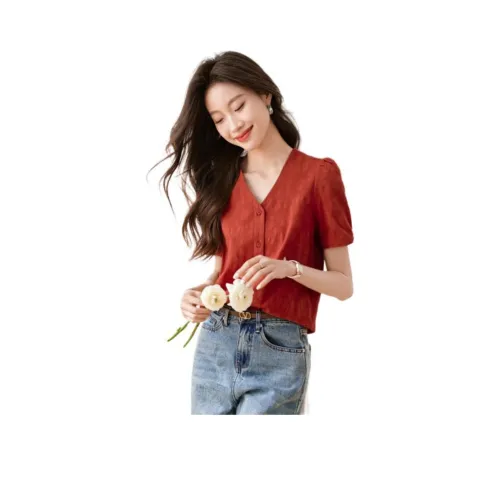 Mo Han Yi Mei Рубашка Женская Красная