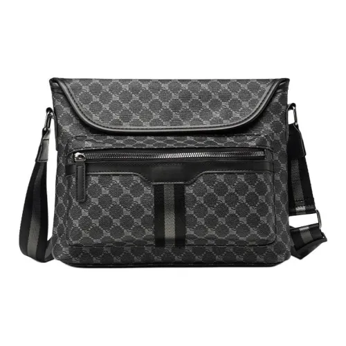 VIHUS ПУ (полиуретан) Сумка через плечо Сумка на плечо Мужская Черная