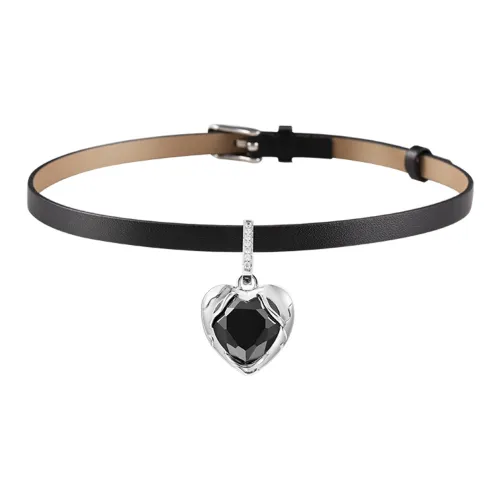 ANNAYA Сплав Инкрустированный Камень Подвеска + Кожа Choker Ожерелье Унисекс