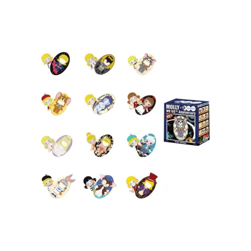 POP MART Коллаборация Edición Молли X WARNER Anniversary Collection Значок Слепые коробки Один Mystery Коробка Целая коробка 12 шт