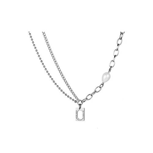 FOREVER MELODY Титановые стальные ожерелья мужские серебряные