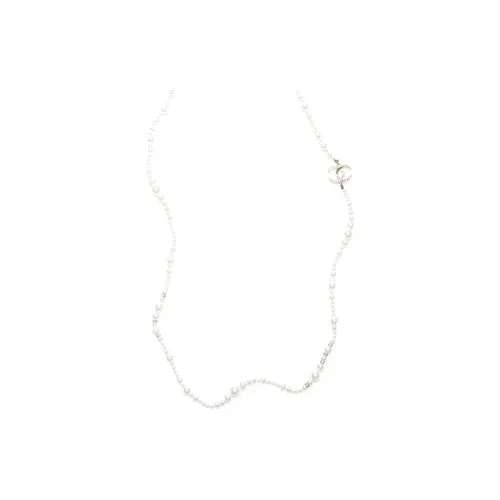 CHANEL CC Искусственный жемчуг Золото с покрытием Ожерелья Женские Экрю