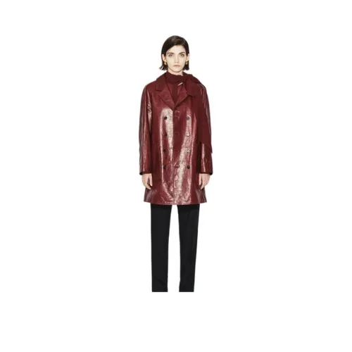 HERLAND Кожа Куртка Женская Темно-бордовый