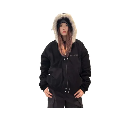 BETTERSAY Хлопковый пуховик унисекс черного цвета