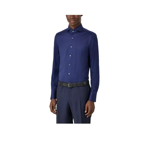 Canali Фиолетовые Мужские Рубашки