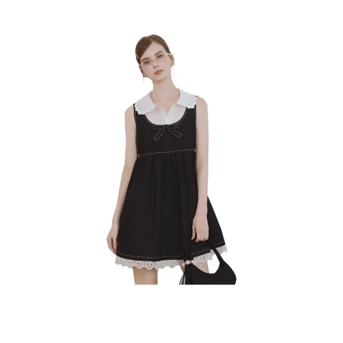 AIVEI Без рукавов Платье Женское Черное