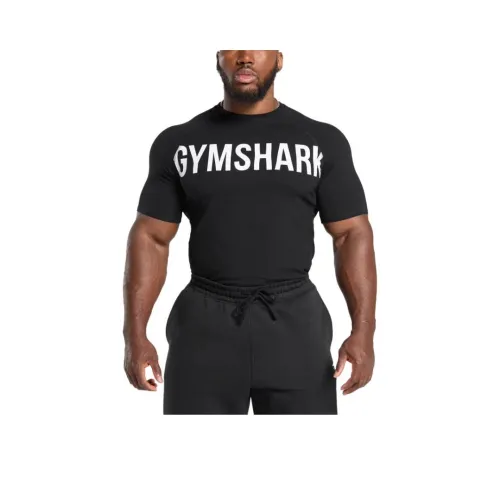GYMSHARK T-Shirt Мужской Черный Белый