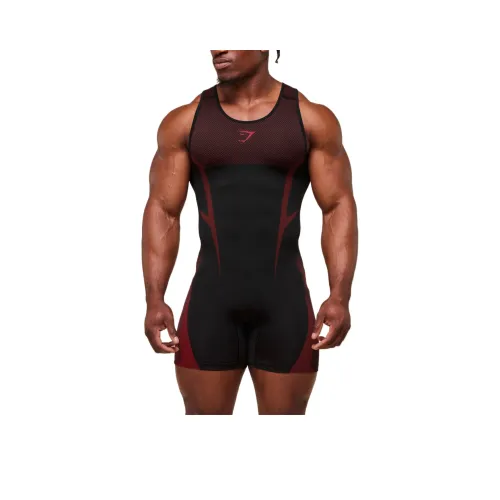 GYMSHARK Черный Красный Мужские Майки