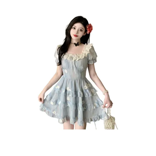 ERIRI Синий Женские Лолита Платья