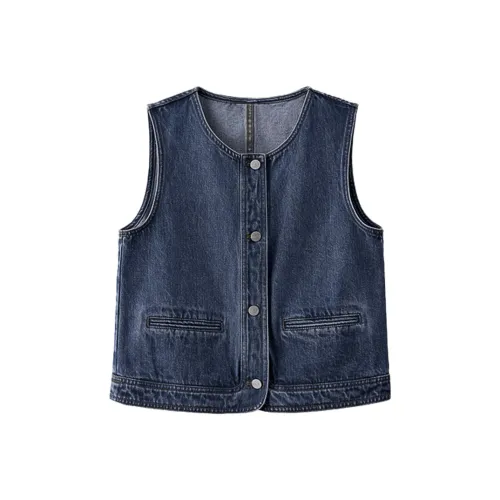 QIAOMONVHAI Темно-синий Женские Жилеты