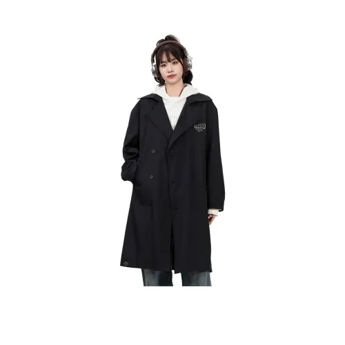 DoraemonA Тренчкот Унисекс Черный