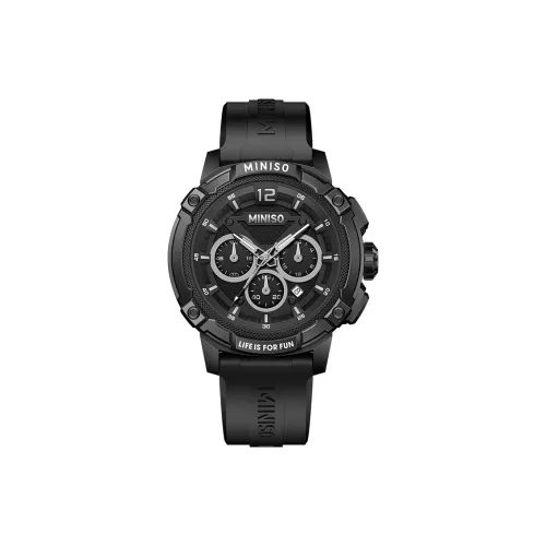 Miniso Black Warrior Watch Мужские Студенческие Средние и Старшие Классы Кварцевый Механизм Резиновый Ремешок Часы