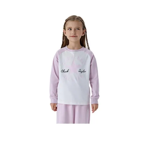 Конверс All Star T-рубашка кожаная розовая для детей 3-7 лет