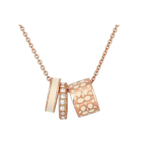 COACH Розовое золото гальваническое покрытие латунь эмаль ожерелья женские золото