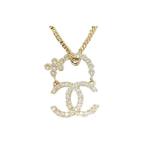 CHANEL CC Металл Искусственный жемчуг Стразы Ожерелья Женские Золото