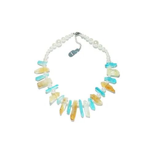 Get'em ON Shell Pearl Crushed Stone Necklaces Unisex