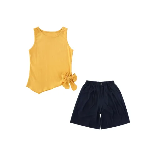 La Cergo Однотонная Без рукавов Рубашка Шорты Повседневная Спортивная Одежда для Детей