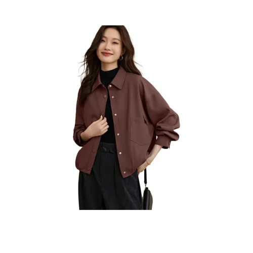 Mo Han Yi Mei Куртки Пальто Женские Кофе