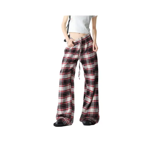 ZUOFEILI Красная клетка Унисекс Повседневные брюки
