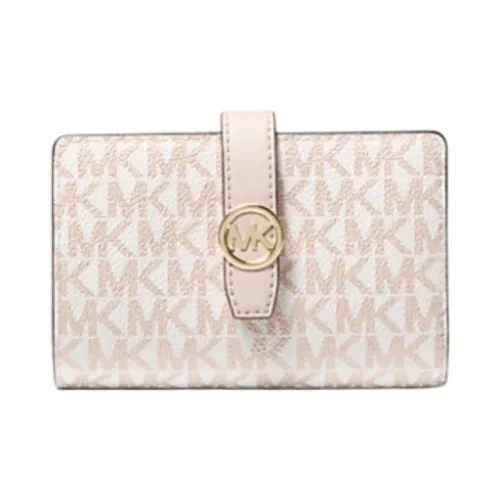 MICHAEL KORS Greenwich Покрытый холст Кошелек Средний Женский Розовый