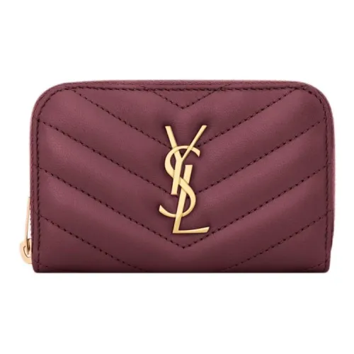 SAINT LAURENT Cassandre Овечья шкура Кошелек Женские Cabernet Sauvignon Красный