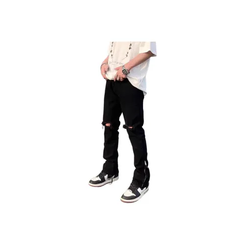 UOOHE Черные Унисекс Джинсы