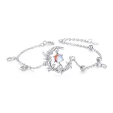 Синий браслет с эвкалиптом и птицей