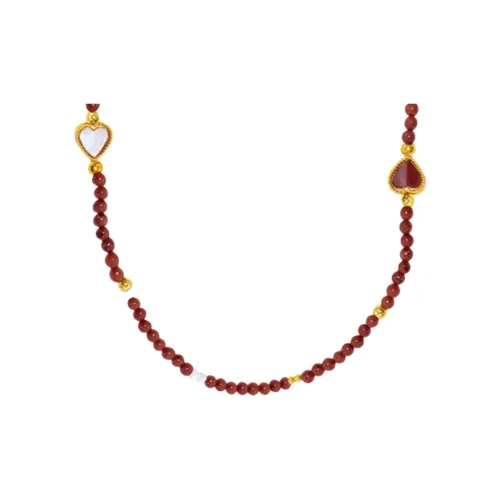 ATELIERSO x DEEPMOSS 925 стерлинговое серебро с 24K золотой покрытие ожерелья унисекс красный