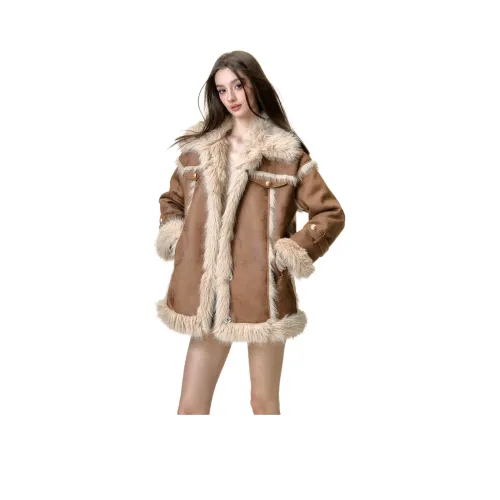 Li Zixian Вельвет Feel Пальто Женское Коричневый