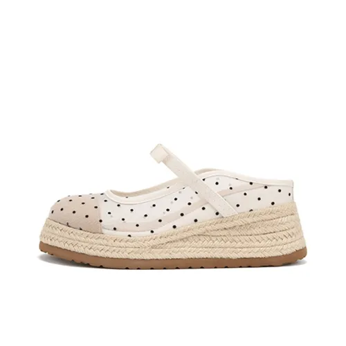 Lanza Quiet Odorproof Abrasion-resistant Домашние тапочки Женские Белые в горошек