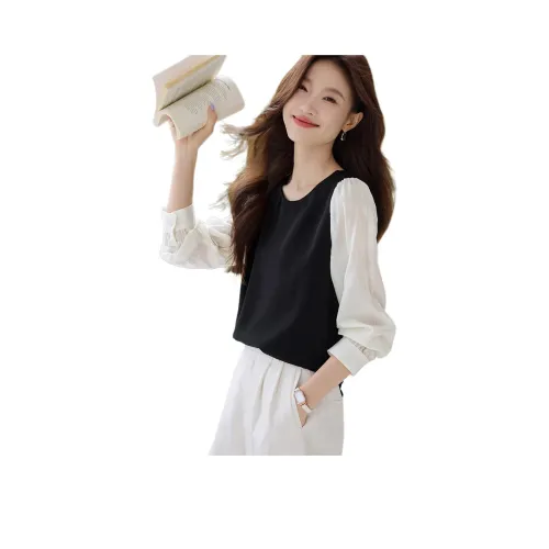 Mo Han Yi Mei Рубашка Женская Черно-Белая