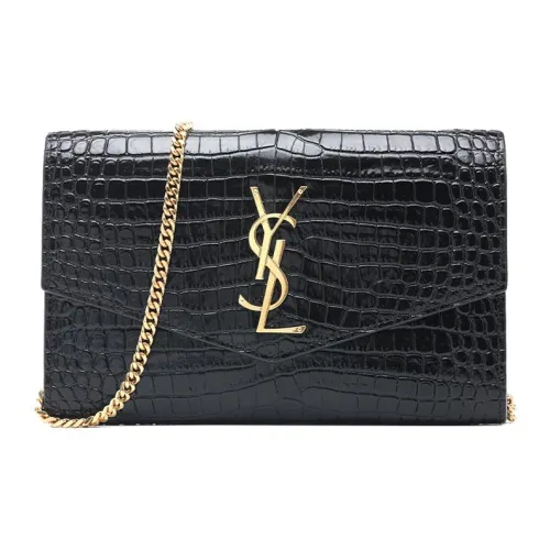 SAINT LAURENT Сумка через плечо из коровьей кожи мини женская черная