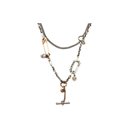 Alexander McQueen Brass Necklaces Золотой/серебристый Унисекс