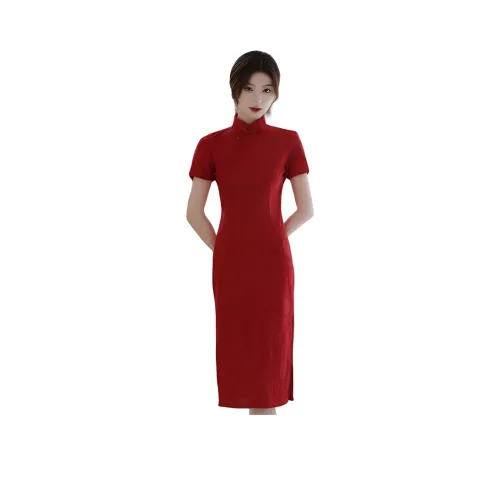 ENEESSI Красный Женские Ципао