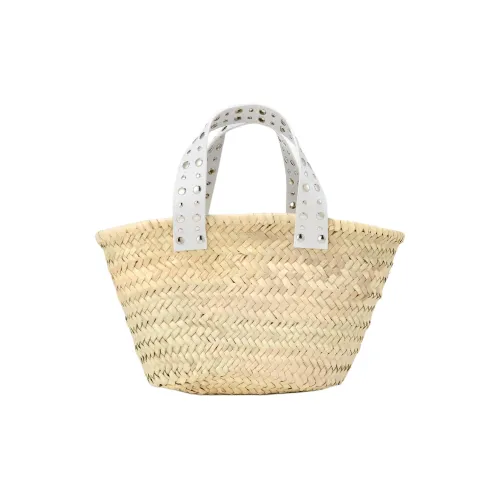 GIMAGUAS Raffia Телячья кожа Сумка Женская Светлый хаки и Белый