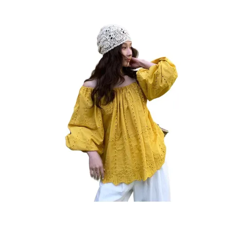 NANING9 Желтые Женские Рубашки