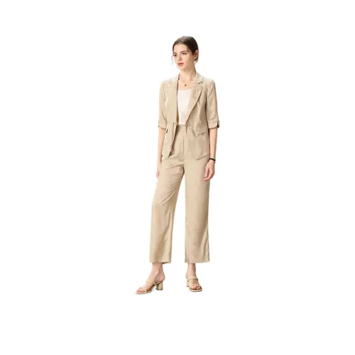 FENHONGMALI Повседневный костюм женский абрикосовый