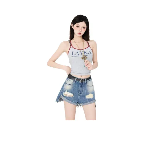 Мед Небесно-голубой Женские Джинсовые Шорты