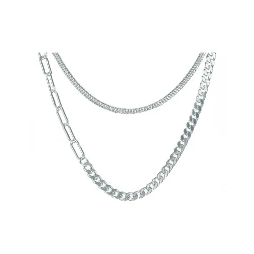 FOREVER MELODY Титановые стальные ожерелья унисекс серебряные