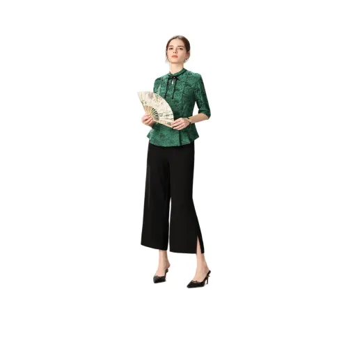 FENHONGMALI Повседневный костюм женский зеленый