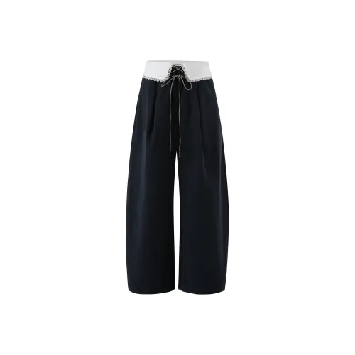 Pa33word Темно-синие Женские Повседневные Брюки