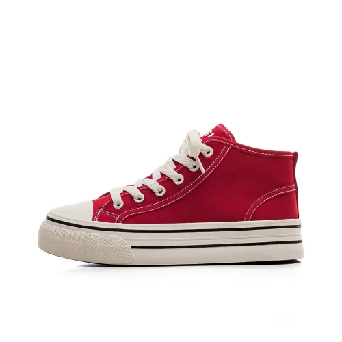 RENBEN Износостойкий Легкий Покрытие MID Топ Скейтборд Кроссовки Женские Красный