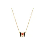 Золотой, форма сердца, круг, подвеска, ожерелье